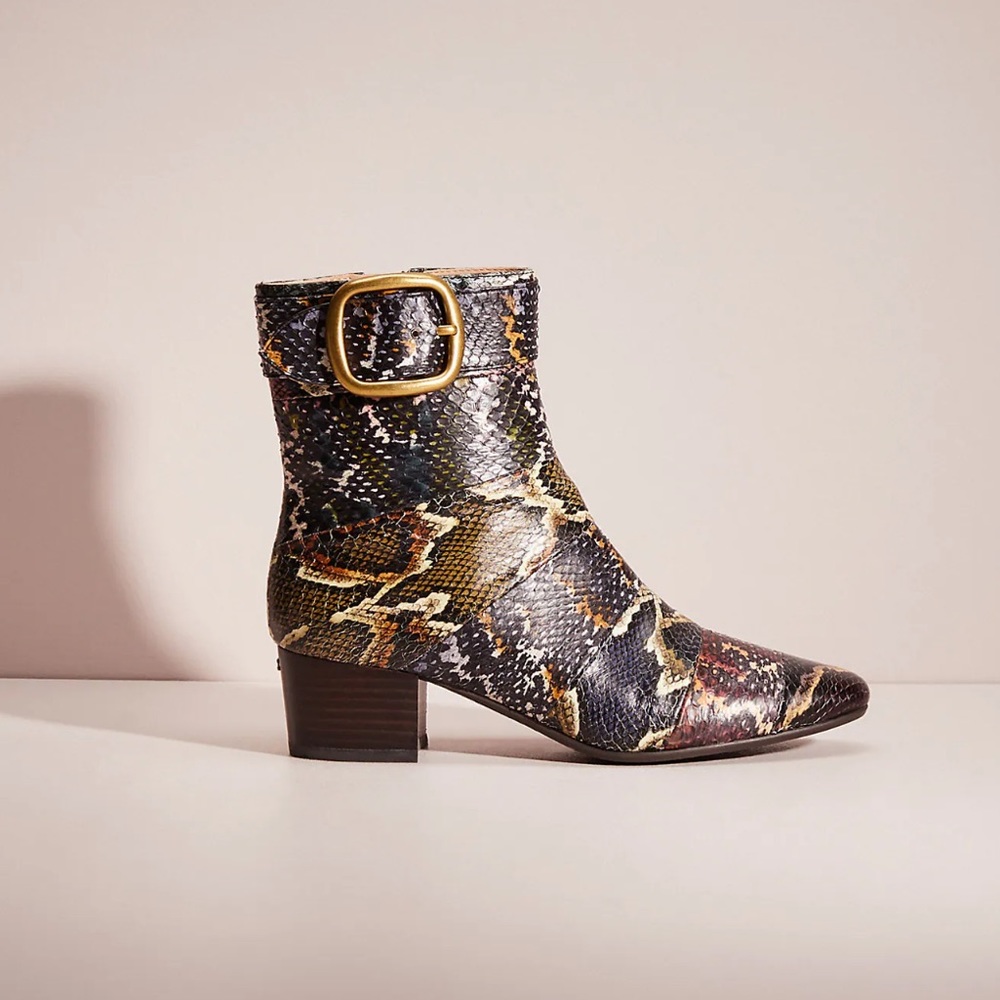 RARE Coach Cassandra bootie in Snakeskin 7.5
